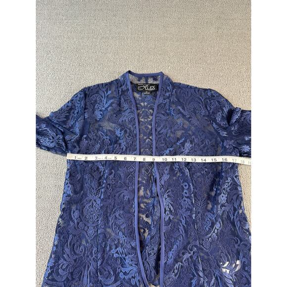 NWT Alex Evenings Formal Dress and Jacket Set Gown Lace Navy Size 6 Petite - Picture 11 of 14